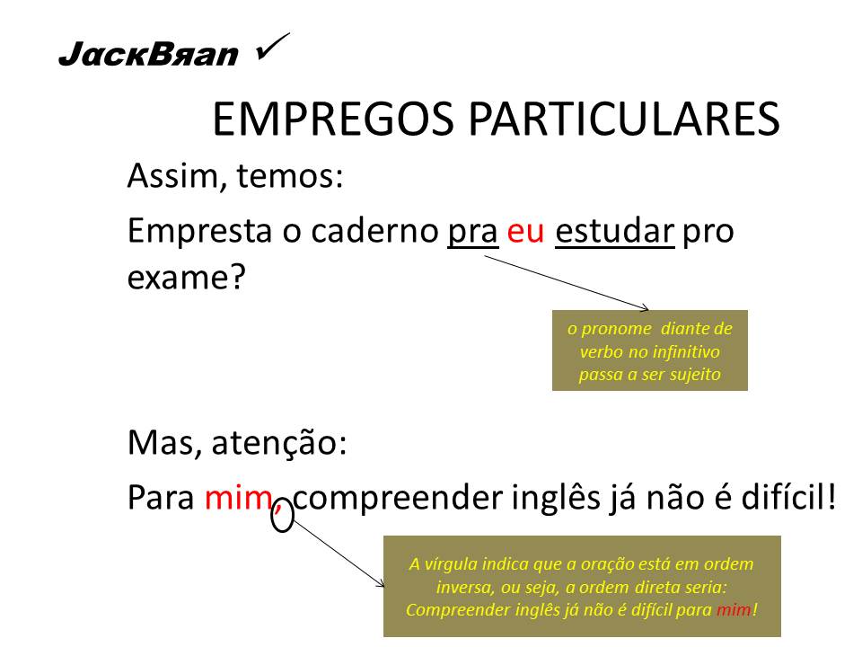 Jack Brandão; gramática, estudo pronominal, pronomes: emprego e conceito,; JackBran Consult; ENEM, Vestibular, Concursos